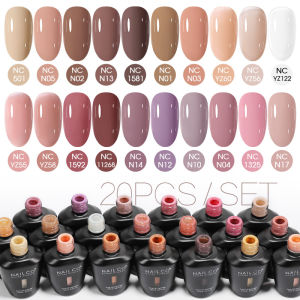 NAILCO 10/20/28Pcs/Set 15ML Gel DIY Nail Polish Bright Pink Semi Permanent Soak Off UV Gel Varnish Nail Art Design Manicure Kit