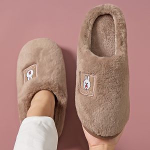 Dép Bông Mùa Thu Đông Cho Nữ Dép Lót Bằng Vải Nhung Dễ Thương Cho Cặp Đôi Dép Đi Trong Nhà Cho Nam Và Nữ Đi Ngoài Trời