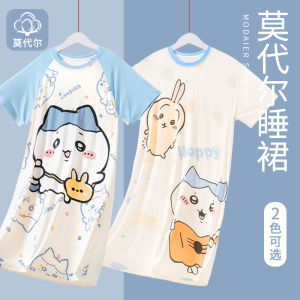 Girls Summer Thin Modal Nightgown Princess Style Sleep Dress Lyocell Fiber Moisture Wicking Home Wear Comfortable Kids Clothing