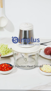 Simplus 2L Food Processor 300W Powerful Motor 2 Adjustable Speed 420 Stainless Steel Blades Meat Grinder Large Capacity Mixer Mincer Chopper