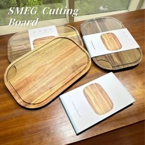 SMEG Solid Wood Cutting Board Chopping Board Double Side Acacia Wood Lacquer-Free Wax-Free