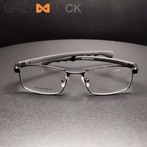 Grey Jack Frame Kacamata sport Tangkai Adjustable Bahan Alloy+SilicaGel Bisa minus model kotak Pengait Magnet Unik Ringan Fashion pria 3218