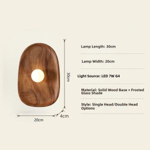 OUCHAO | Vintage Aesthetic Walnut Wall Light
