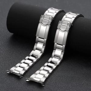 18/19/20mm 22mm Stainless Steel Watchbands for Rolex Diving Universal Curved End Watch Band for Men Women Folding Clasp Bracelet