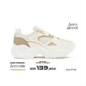 Aerostreet 37-40 Kiara Natural Mocca Natural - Sepatu Sneakers Wanita