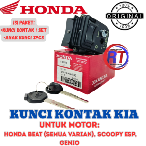 KUNCI KONTAK SET KOMPLIT KODE K1A HONDA ORIGINAL UNTUK MOTOR BEAT (SEMUA VARIAN) SCOOPY ESP GENIO//.