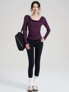 SKINOFSKIN | Three Way Wear Waist Cinching Yoga Shirt For Autumn Winter