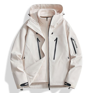 Psalmist Three-in-One Detachable Hooded Jacket Mens Womens Compact Size Commuter Style Three-Proof Outerwear Coat