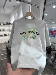 Áo Thun Nam Tay Ngắn in Họa Tiết Hoa Cotton Phong Cách Hip Hop Dáng Rộng Cổ Tròn Mùa Hè Thoáng Khí Thoải Mái Mặc Thường Ngày