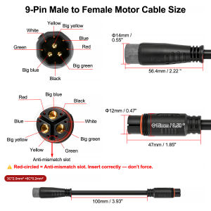 Hub Motor Adapter Cable Model 916 Suitable for the Wiring Sequence of BAFANG Motor