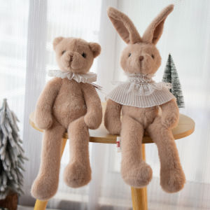 Nordic Style Minimalist Dabron Lace Collar Rabbit Bear Doll Doll Get Girls Birthday Gift Christmas Gift