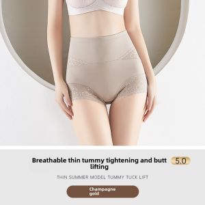 High-Waist Shapewear Underwear Womens Thin Seamless Postpartum Tummy Control Butt Lifting Comfortable Cotton Blend Briefs