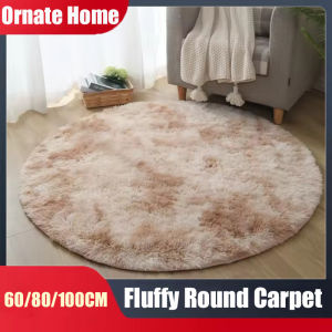 60/80/100CM Round Carpet Fluffy Soft Area Floor Mat Children Girls Room Plush Carpet Living Room Home Decor