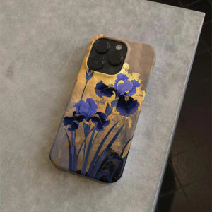 Blue Purple Iris Tectorum New Chinese Style Suitable for Apple IPhone7/8/X/Xr/11/12/13pro/14/15Promax Creative Feilin Niche Style Stylish Men and Women Classy Artistic Style Phone Case