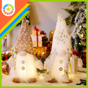 OSQ Christmas Faceless Ornament Gnome Elf Dwarf Plush Doll With LED