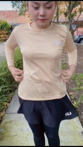 KLS Inner Hijab Manset Lengan Panjang Wanita Baselayer Sport Senam Zumba Aerobic Baju Olahraga