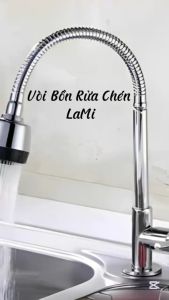 Vòi Nước Bồn Rửa Chén Vòi Rửa Bát Lạnh Tăng Áp Inox 304 Đầu LoXo Xoay 360 Độ 2 Chế Độ Nước