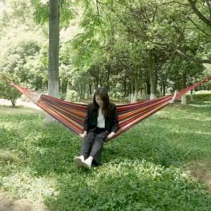 BF-C1228 Hammock Rainbow Ayunan Tempat Tidur Gantung Camping Hiking Outdoor / Ayunan Pohon Kain