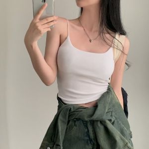 Chic Spring Summer New Style Spicy Girl Personality Square Collar Vest Women Outerwear Slimming Base Layer Top