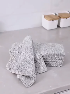 10/15Pcs Bamboo Charcoal Fiber Dishcloth Super Absorbent Thickened Kitchen Cleaning Cloth