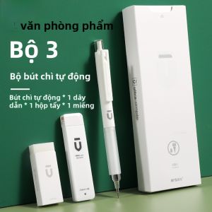 Bộ Bút Chì Tự Động Morningside White Premium 0.5 HB Không Dễ Gãy Bút Chì Hoạt Động Bộ Quà Tặng Hộp Đựng Văn Phòng Phẩm Cho Trẻ Em