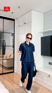 Áo sơ mi nữ CARDINA chất liệu jeans mềm bền đẹp vai chờm cổ đức kiểu dáng hiện đại trẻ trung 4ASC18