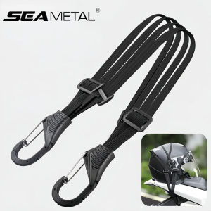 SEAMETAL Motorcycle Back Seat Helmet Strips Elastic Rope Motorcycle Helmet Fixed Strap Adjustment Fix Rope Goods Strap Luggage Net