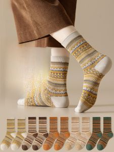 miiow | Womens Mid-Calf Socks Breathable Antibacterial Sweat Absorbent Cotton Blend Comfortable Autumn Winter Long Tube Socks