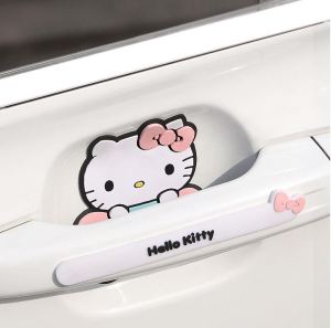 สติกเกอร์ติดที่จับประตูรถป้องกันการชนกันของ 4 ชิ้น อุปกรณ์ตกแต่งรถยนต์สติกเกอร์แถบกันชน