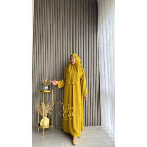 Gamis abaya set kerudung/gamis abaya set bergo terbaru busui