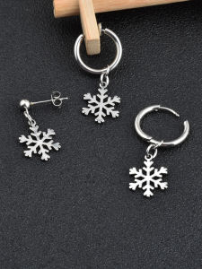 New Snowflake Womens Earrings Holeless Minimalist Design Titanium Steel Fashion Jewelry Fresh out Fresh Snowflake Earrings