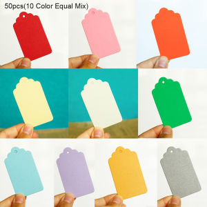 50pcs Blank Gift Tags Colorful Hang Tags Price Tags Wedding Christmas Party Favor Wrapping Label Card DIY Craft Decor Supplies