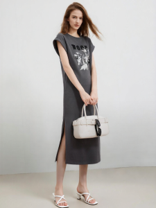 Elle | Heavily Embroidered Beaded Dress T-shirt Dress
