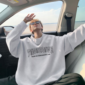 Heavyweight Suede round Neck Sweatshirt Mens Spring Autumn American High Street Trendy Brand Loose Youth Outerwear