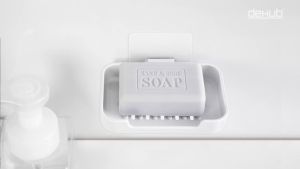 DeHUB Vacuum Pad ที่ใส่สบู่ก้อน ที่วางสบู่ จานวางสบู่ ที่วางสบู่ก้อน น้ำไม่ขัง ไม่ต้องเจาะผนัง แผ่นกาว สูญญากาศ  (Vacuum Pad Soap Rack 110)