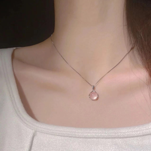 C.three Imitation Crystal Pendant Necklace Niche Light Luxury Collarbone Chain Best Friend Gift