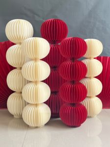 Wedding Foldable Paper Lantern Chinese Wedding Welcome Area Dessert Table Roman Column Cylindrical Bridal Party Road Lead Pillar