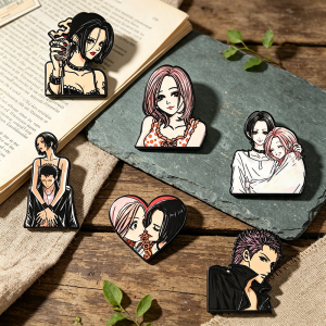 6pcs NANA Anime Character Enamel Pins Set Cute Cartoon Lapel Badges Alloy Brooches Souvenir Collection Fan Gifts for Backpack