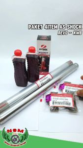Paket 4 item as shock blade kwb + oli shock + seal debu + seal shock revo absolute / revo abs