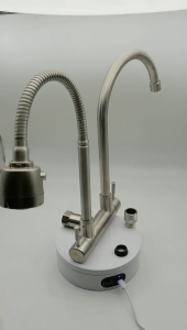 304 Stainless Steel Kitchen Faucet with 360° Swivel and Dual Nozzle Wall or Pillar Mount
