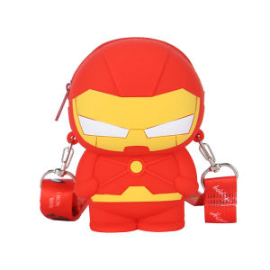 Anime Figure Iron Man Lovely Fashion Bag Princess Small Storage Silicone Purse Messenger Cartoon Figures Model Toys Kids Gift
