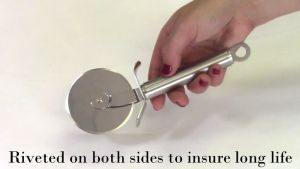 2Pcs/Set Stainless Steel Pizza Roller Knife & Pizza Shove Set Kitchen Pizza Cake Cut Tool