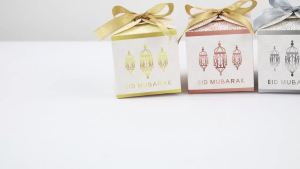 12/24 Chiếc Eid Mubarak Hộp Quà Tặng Ramadan Mubarak Nhỏ Goodie Hiện Tại Hộp Quà Tặng Hộp Quà Tặng Hồi Giáo Lễ Hội Giấy Bìa Có Thể Gập Lại Bao Bì