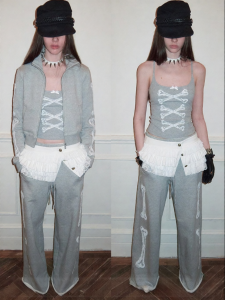 1JINN STUDIO | Puff Multi-layered Lace and Chiffon Waist Cincher Short Skirt