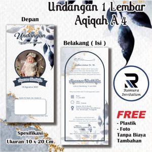 50 Pcs Undangan 1 Lembar Aqiqah A