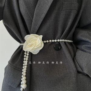 เข็มขัดรูปเปลือกหอยประดับดอกชาติสำหรับผู้หญิง เข็มขัดรูปดอกไม้ สายรัดเอวแบบอเนกประสงค์ ฤดูใบไม้ผลิและฤดูร้อน 2024