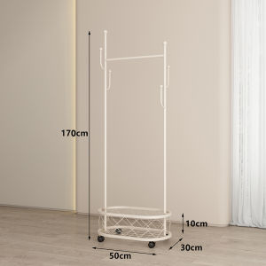 Italian Luxury Iron Art Clothes Hanger Mobile Free Standing Wardrobe Rack with Rolling Wheels Bedroom Coat Hook Storage Organizer