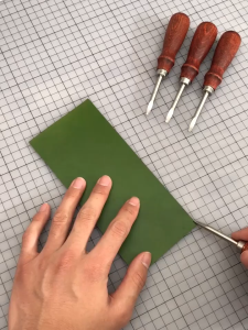 DIY Leather Tools Sharp Wood Handle Trimmer Leather Trimmer Scraper Chamfering Knife