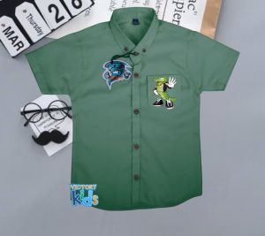 Kemeja Sage Anak-Anak(saku buaya) Polos Pendek Baju Import Berkualitas  Usia 1-13 th