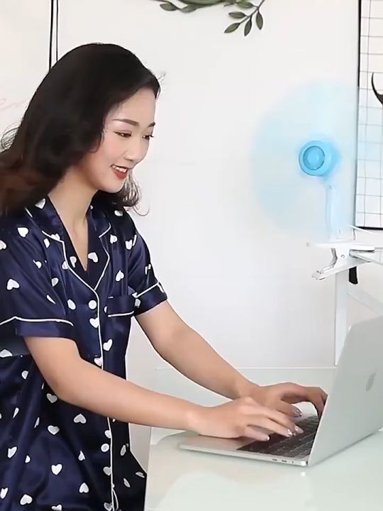 SYCAT 5 Blade Clip Fan Adjustable Portable Desk Clip Fan Electric Fan W/ Clip, Clover Fan Anti-Heat Clip Electric Fan